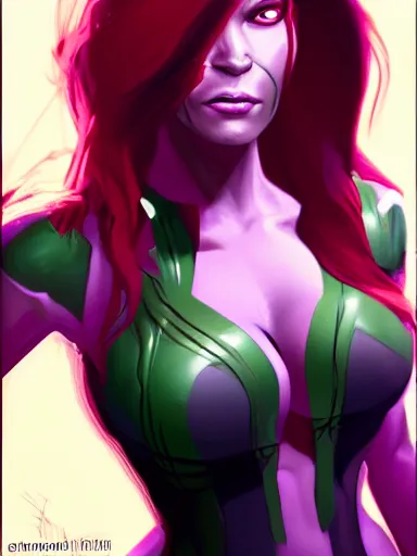 Prompt: sexy gamora from guardians of the galaxy, portrait, digital painting, elegant, beautiful, highly detailed, artstation, concept art