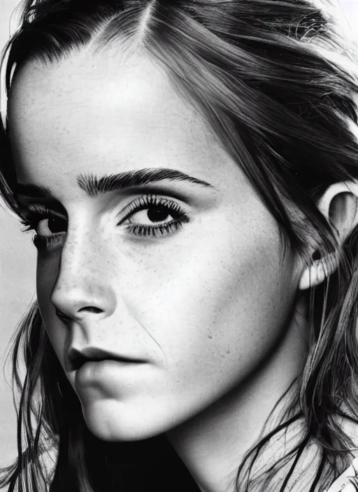 Prompt: Emma Watson as a model, intimate, portrait by Patrick Gleason