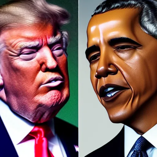 Prompt: combination of the faces of trump and obama