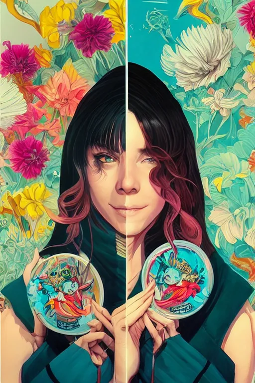 Image similar to a human smiling cute, Tristan Eaton, victo ngai, artgerm, RHADS, ross draws