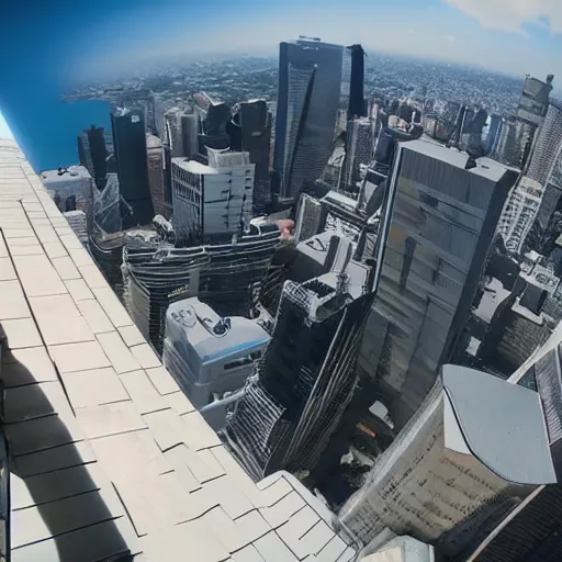 Image similar to first person perspective pov of parkour at high buildings