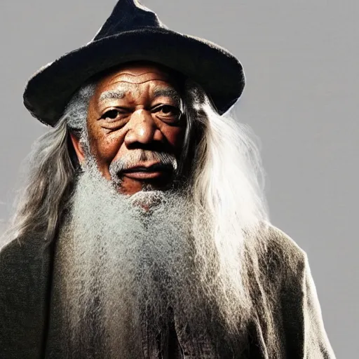 Prompt: Morgan freeman as Gandalf