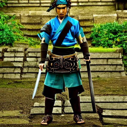 Image similar to Link in the style of Samurai