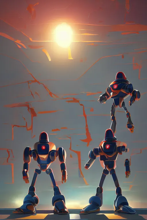 Image similar to metabots medabots medarotto medarot robot minimalist comics, behance hd by jesper ejsing, by rhads, makoto shinkai and lois van baarle, ilya kuvshinov, rossdraws global illumination ray tracing hdr radiating a glowing aura