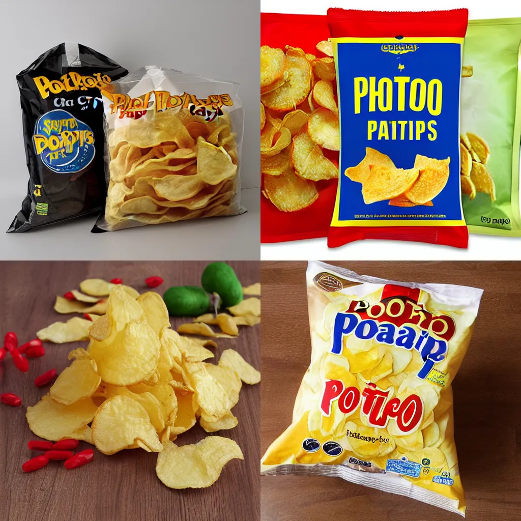 Prompt: potato chips bag