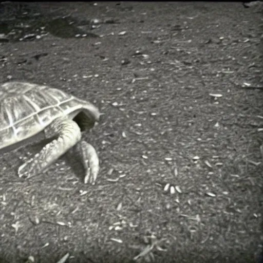 Image similar to ring camera footage of a death turtle with human face