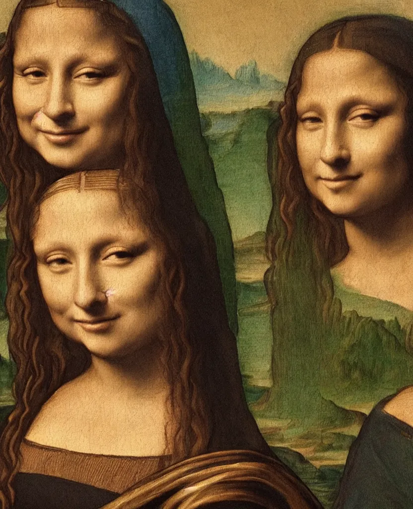 Image similar to mariah carey as the mona lisa by leonardo da vinci, single head, no double head