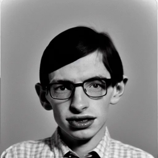 Mugshot Portrait of Young Stephen Hawking, taken in | Stable Diffusion ...