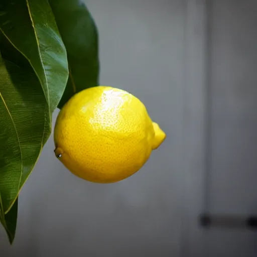 Image similar to a lemon wearing a suit