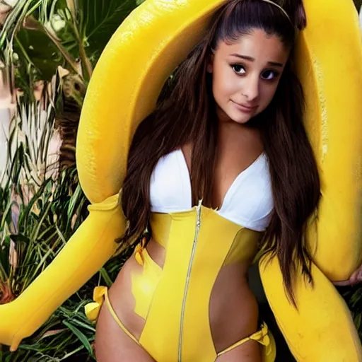 Image similar to ariana grande in a banana suit