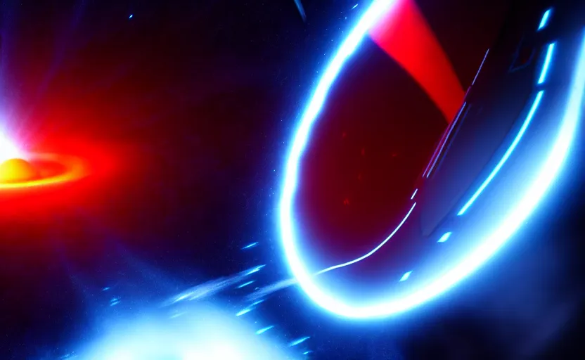 Prompt: black hole going rouge in a spaceship battle, cinematic shot, dramatic volumetric lighting, epic composition, 4 k ultra hd