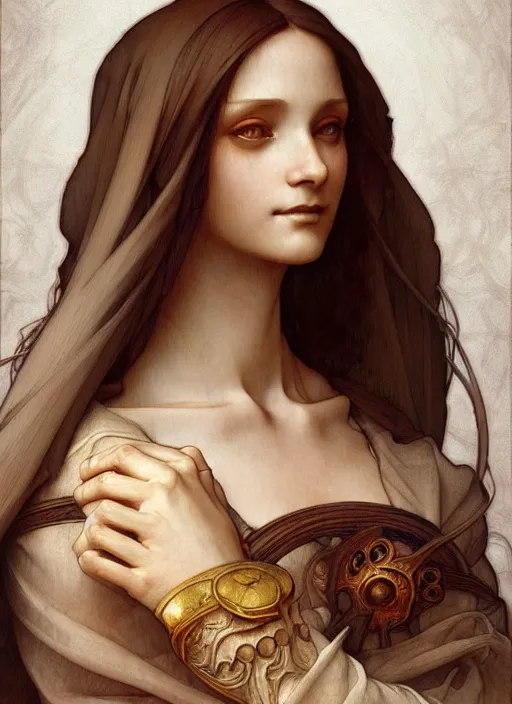 Prompt: portrait of leonardo da vinci, fantasy, intricate, elegant, highly detailed, digital painting, artstation, concept art, smooth, sharp focus, illustration, art by artgerm and greg rutkowski and alphonse mucha