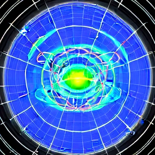 Prompt: you are best particle physicist in the world. you are knowledgeable and imaginative, you have refined aesthetic sensibility and you also know how to communicate your ideas to others. the best and most beautiful 3 d representation of the hydrogen atom you can imagine.