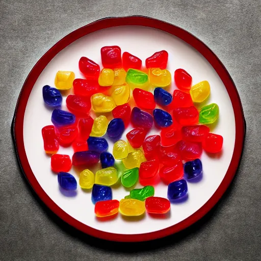 Image similar to Haribo eyes on a plate, studio photo