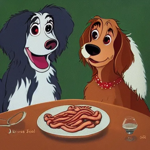 Image similar to lady in the tramp, but with intestines