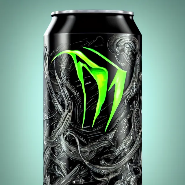 Image similar to aluminian can of black monster energy drink, intricate and beautiful and elegant, highly detailed, digital painting, artstation, concept art, smooth and sharp focus, illustration