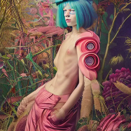 Image similar to pretty model as goddess : : by martine johanna and simon stalenhag and chie yoshii and casey weldon and wlop : : ornate, dynamic, particulate, rich colors, intricate, elegant, highly detailed, vogue, harper's bazaar art, fashion magazine, smooth, sharp focus, 8 k, octane render