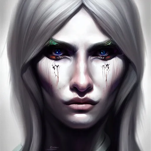 Image similar to high priestess of chaos, semi-realistic, highly detailed, digital painting, artstation, concept art, smooth, sharp focus, illustration