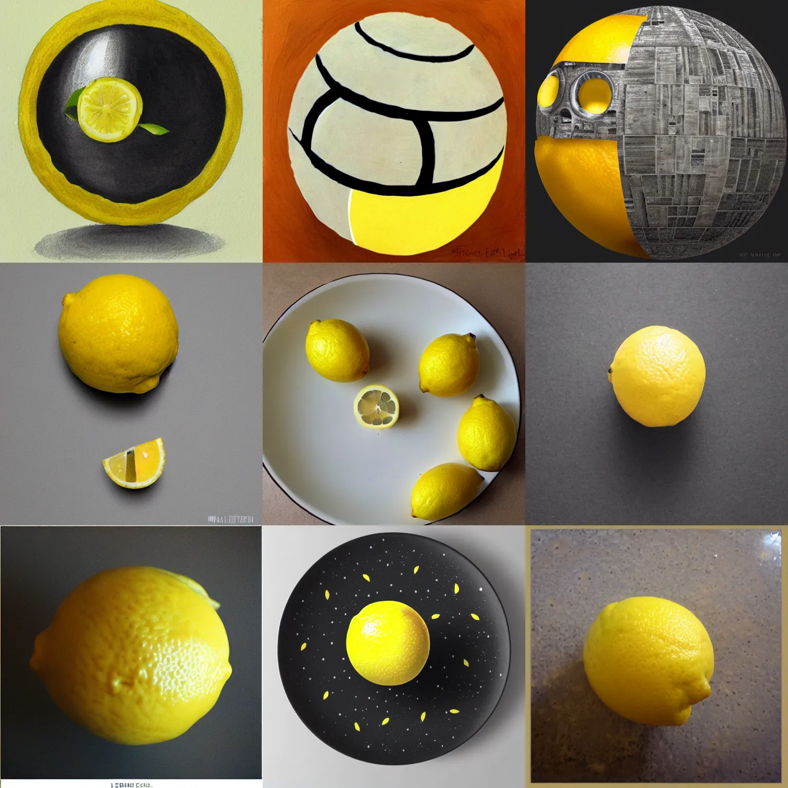 Prompt: a lemon as the deathstar