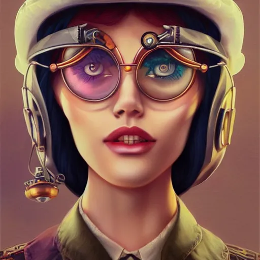 Prompt: Lofi steampunk portrait Pixar style by Tristan Eaton Stanley Artgerm and Tom Bagshaw, high detail.
