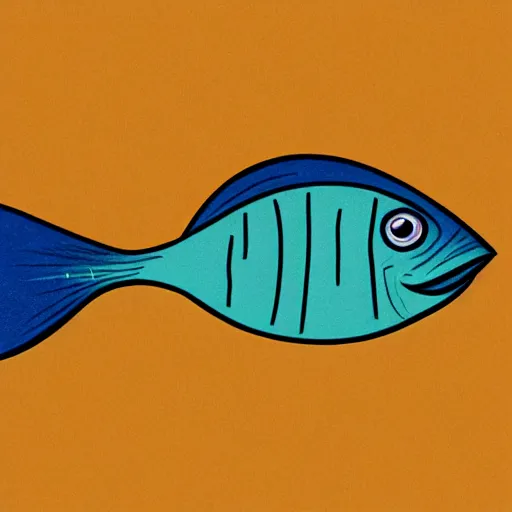 Image similar to cartoon illustration of a fish