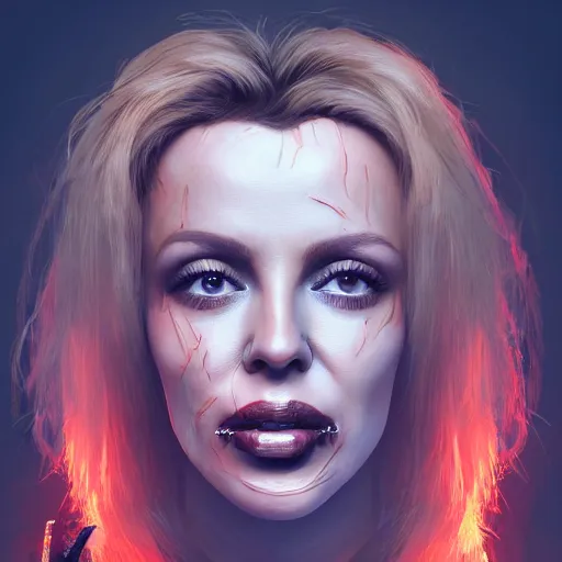 Prompt: portrait of kylie minogue as a zombie with cuts on face, 7 days to die zombie, fine art, award winning, intricate, elegant, sharp focus, cinematic lighting, highly detailed, digital painting, 8 k concept art, art by guweiz and z. w. gu, masterpiece, trending on artstation, 8 k