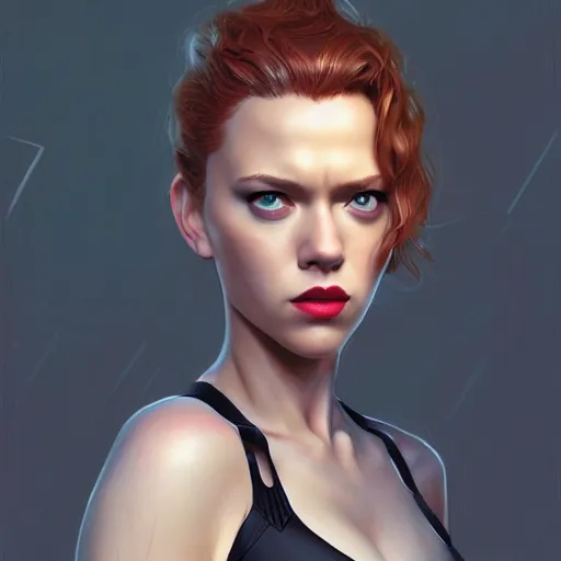 Image similar to Tom Hanks as black widow, au naturel, hyper detailed, digital art, trending in artstation, cinematic lighting, studio quality, smooth render, unreal engine 5 rendered, octane rendered, art style by klimt and nixeu and ian sprigger and wlop and krenz cushart