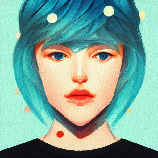 Prompt: Beautiful girl with a blond hair and blue eyes profile picture by Sachin Teng, asymmetrical, Organic Painting , Matte Painting, geometric shapes, hard edges, street art, trending on the artstation, realistic:2 by Sachin Teng:4, blur: -4