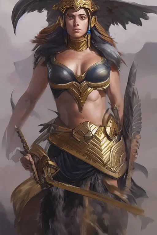 Image similar to amazon valkyrie athena, d & d, fantasy, portrait, highly detailed, headshot, digital painting, trending on artstation, concept art, sharp focus, illustration, art by artgerm and greg rutkowski and magali villeneuve