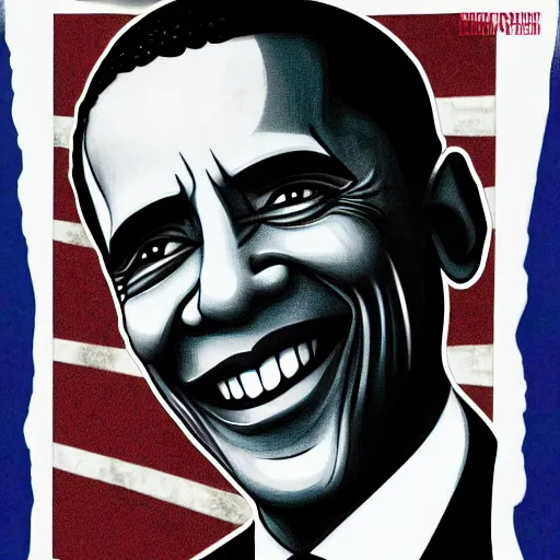 Prompt: Barrack Obama in the style of Junji Ito