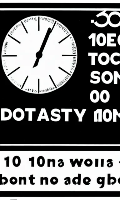 Image similar to a doomsday clock, 1 0 0 seconds to midnight