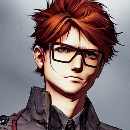 Image similar to chubby beautiful redhead nerd with thick eyebrows, yoji shinkawa