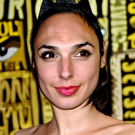 Image similar to Gal Gadot like catgirl with cat ears