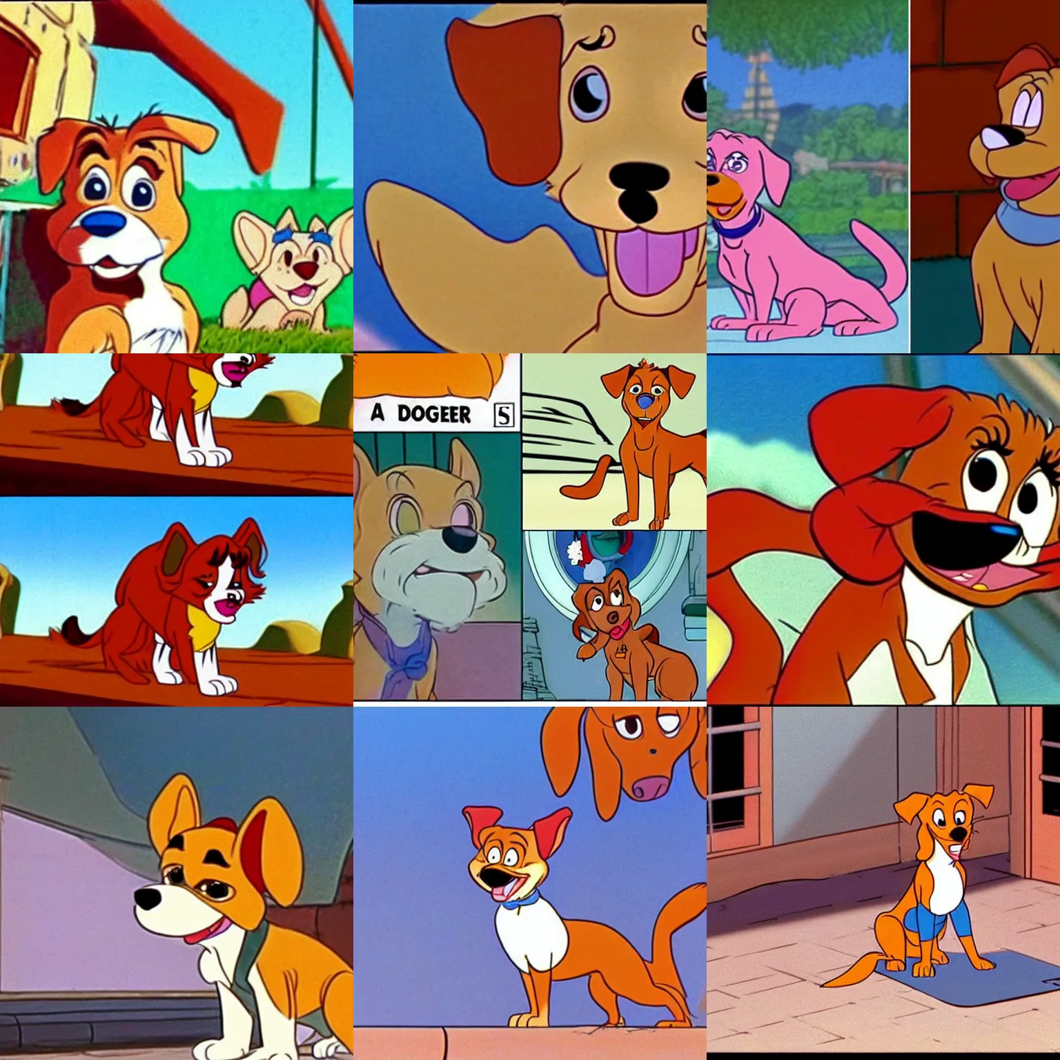 dodger the dog, animation still, disney's oliver &, Stable Diffusion