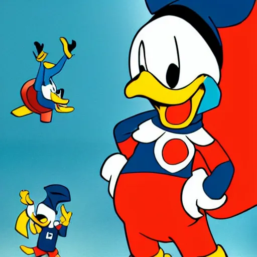 Image similar to donald duck as superhero