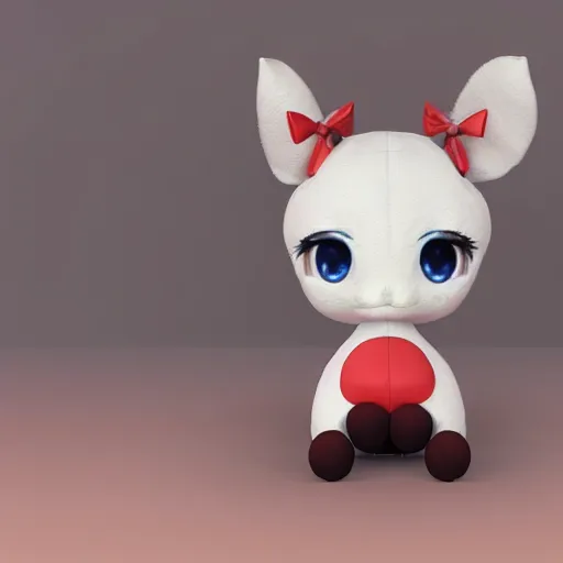 Prompt: cute fumo plush of a marsupial girl, anime girl, artstation character design contest winner, stylized pbr, vray