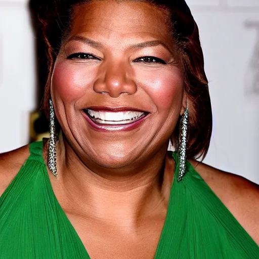 Image similar to queen latifah grinning with huge teeth, award winning portrait photography