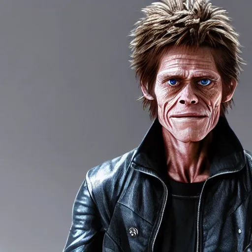 Image similar to willem dafoe as anime protagonist