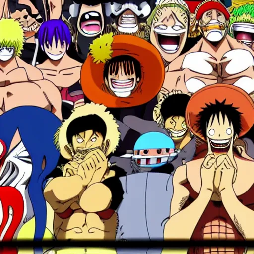 Image similar to all one piece character fighting in a theater