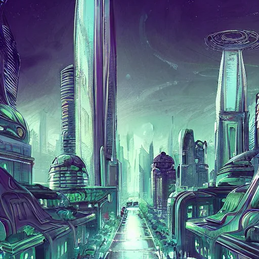 Image similar to alien plantoid cityscape, artstation