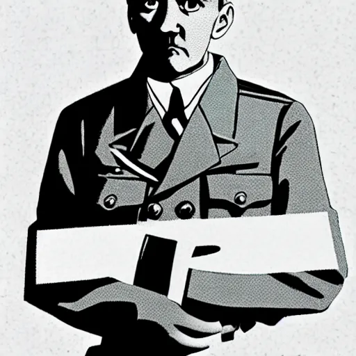 Image similar to adolf Hitler that looks like little cute anime girl by Hayao Miyazaki