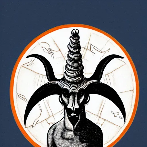 Image similar to portrait of baphomet