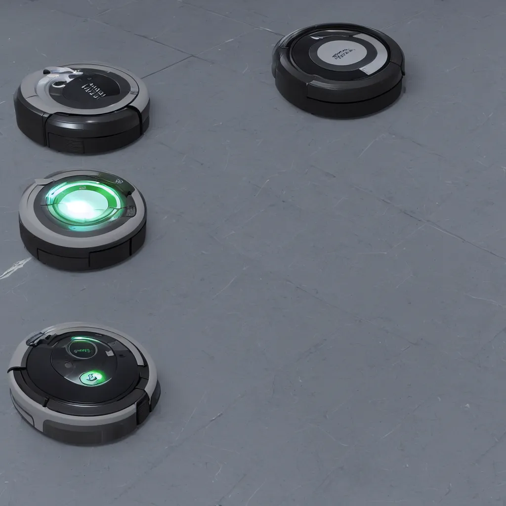 Prompt: Roomba style flying scifi car in the style of Bladerunner, unreal engine 5, irobot