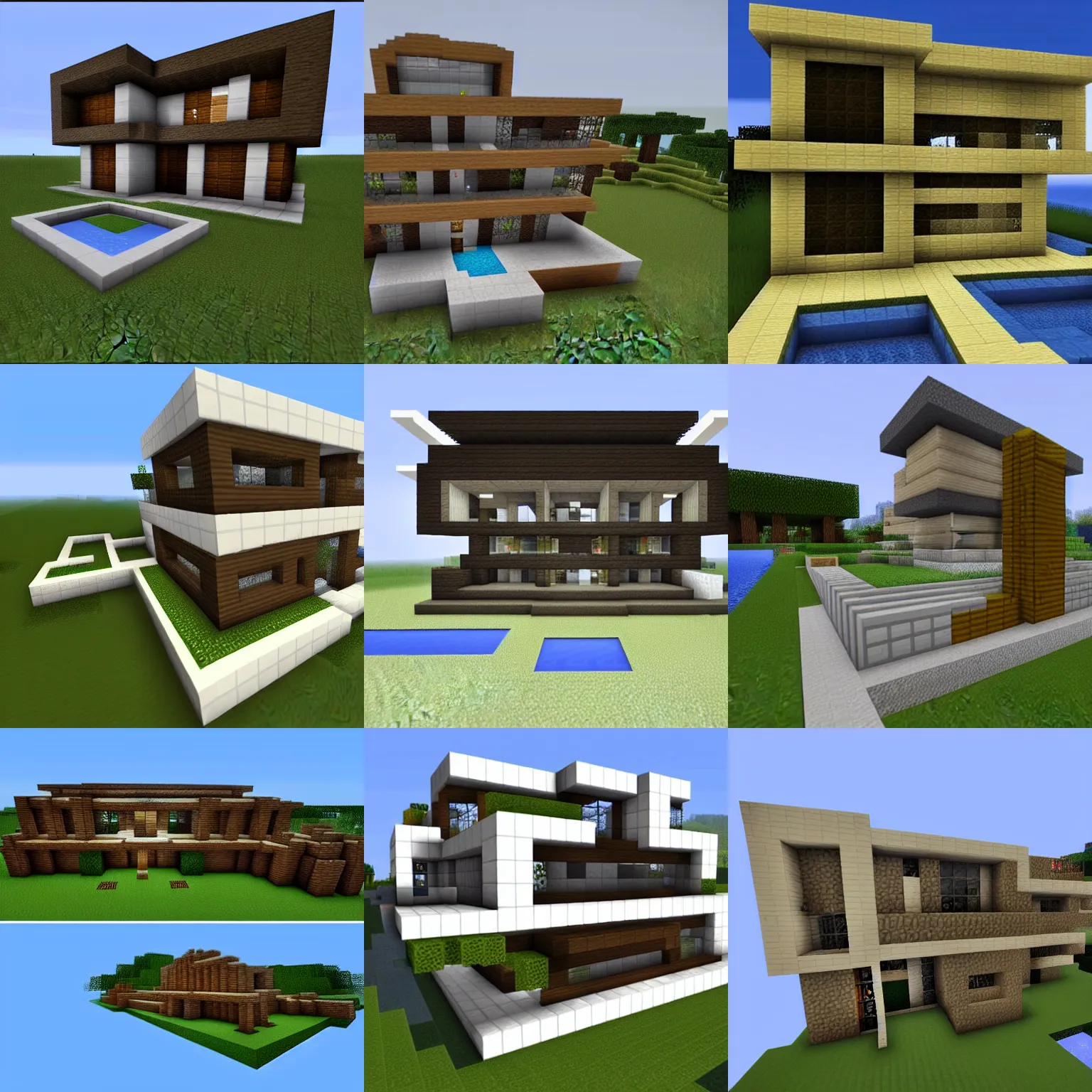 Prompt: modern minecraft house