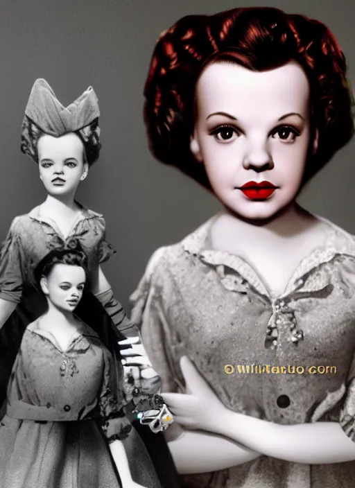 Image similar to a young judy garland as a mark ryden doll, detailed digital art, trending on Artstation