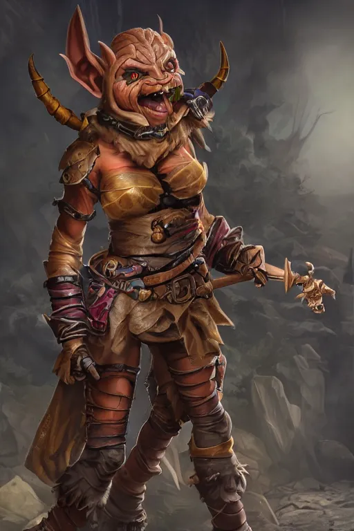 Image similar to a female DND goblin, high resolution film still, 8k, HDR colors, cosplay, studio lighting