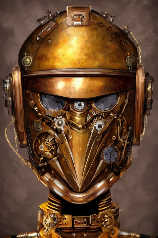 Image similar to steampunk helmet fantasy art mask robot ninja stylized digital illustration sharp focus, elegant intricate digital painting artstation concept art global illumination ray tracing advanced technology chaykin howard and campionpascale and cooke darwyn and davis jack