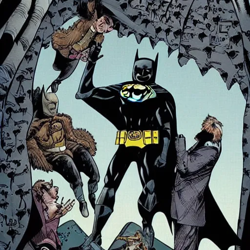 Image similar to batman being hung by the court of owls 4 k very high quality surrealism
