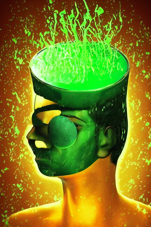 Prompt: 📷 jacksepticeye is soup, made of food, head portrait, dynamic lighting, 4 k