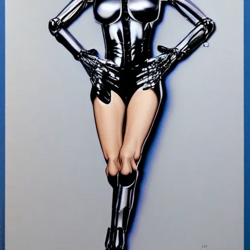 Prompt: cate blanchett as an android by hajime sorayama